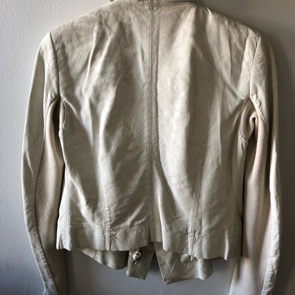 Rick Owens White Blister Leather Biker Jacket NWOT - Picture 3 of 8